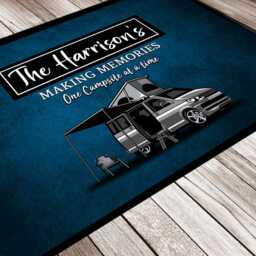Personalised Pop-Top Campervan Door Mat - Blue Grunge Label 60 X 40 cm - thumbnail 3