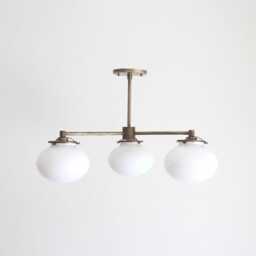 Brass Chandelier, Modern Aged Brass Chandelier With Glass Shade, Shade Is Made in The Usa, Ul Listed, No.0415 - thumbnail 2