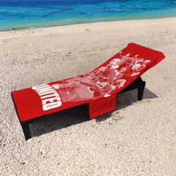 Manchester Reds - Player Montage Red Football Sunbed Towel With Pockets - thumbnail 1