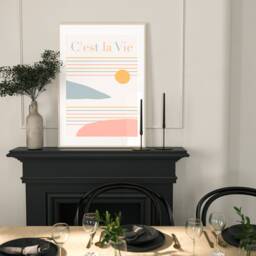 Bright Sun C'est La Vie Set Of 2 Wall Print, Contemporary Abstract, Living Room Art Prints , Colourfu Poster, French Prints Fast Delivery A2 - thumbnail 2
