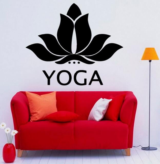 Lotus Yoga Wall Decal Vinyl Stickers Beautiful Flower Art Bedroom Interior Removable Home Decor - 4Lts - image 1