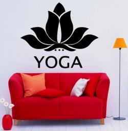 Lotus Yoga Wall Decal Vinyl Stickers Beautiful Flower Art Bedroom Interior Removable Home Decor - 4Lts - thumbnail 1