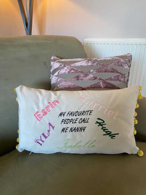 Personalized Grand Children Names Velvet Cushion - image 1