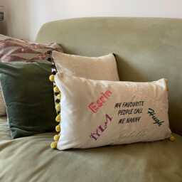 Personalized Grand Children Names Velvet Cushion - thumbnail 2