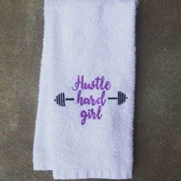 Go Hard Girl Gym Towel Embroidered Fitness Gift - 16x26 - thumbnail 2