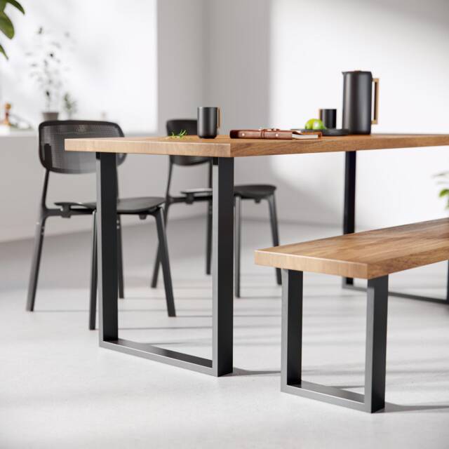 Industrial Table Legs - Square Design Box Section Steel, Various Sizes & Finshes - Pair - image 1