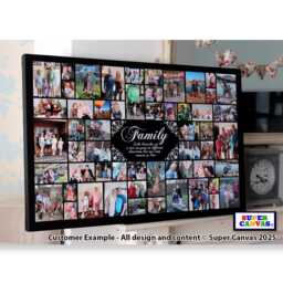 Family Quote Personalised Photo Collage Wall Art Framed Canvas Print Handmade Gift For Grandparents Wife Friend Mum Dad Birthday - thumbnail 1