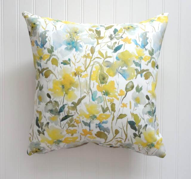 From The Garden No4, Watercolor Floral Pillow Cover, Designer Fabric 18x18, 20x20, 22x22, 24x24, 14x20, 12x21 - image 1