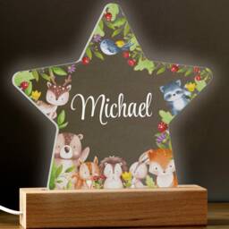 Personalised Jungle Animal Star Night Light Children's Led Lamp - thumbnail 3