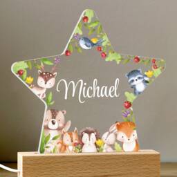 Personalised Jungle Animal Star Night Light Children's Led Lamp - thumbnail 2