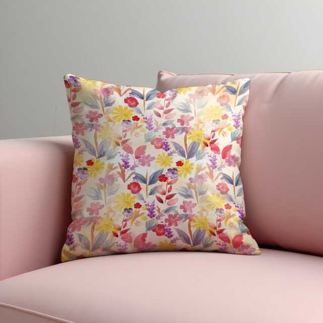 Floral Cushion Cover, Decorative Flower Pillow Case, Soft Pastel Botanical Throw Pillowcase For Sofa Bedroom Spring Home Decor - image 1