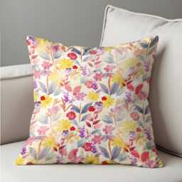 Floral Cushion Cover, Decorative Flower Pillow Case, Soft Pastel Botanical Throw Pillowcase For Sofa Bedroom Spring Home Decor - thumbnail 4