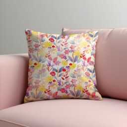 Floral Cushion Cover, Decorative Flower Pillow Case, Soft Pastel Botanical Throw Pillowcase For Sofa Bedroom Spring Home Decor - thumbnail 1