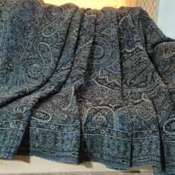 Luxury Boiled Pure Merino Wool Reversible Sofa Or Bed Throws - Ultimate Comfort & Style- Classic Indian Abstract Print in Grey - thumbnail 3