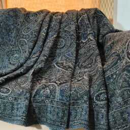 Luxury Boiled Pure Merino Wool Reversible Sofa Or Bed Throws - Ultimate Comfort & Style- Classic Indian Abstract Print in Grey - thumbnail 2