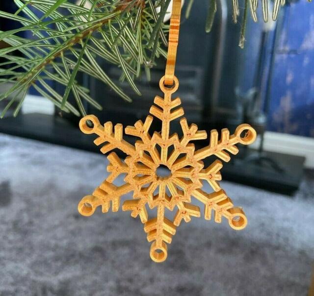 Set Of 3 Snowflake Ornaments For Christmas Tree Xmas Hangers Baubles Decorations - image 1