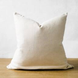White & Beige Linen Pillow Cover - Minimalist Throw Striped Farmhouse Accent Coastal D??cor -- Inserts Available - thumbnail 3