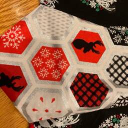 Christmas Tree Skirt, Table Top, Mini, Deer, Black, Red, White, Silver, Antlers - thumbnail 3