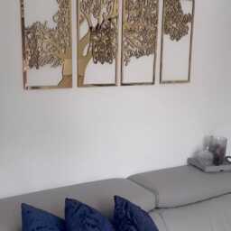 Islamic Calligraphy 4 Quls Set Acrylic Finish Tree Design, Muslim Home Wall Decor - thumbnail 3