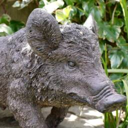 Rustic Wild Boar Pig Female Sow Garden Ornament - Made Of Grp Animal Figurine For Outdoor, Patio, Lawn, & Farmhouse Decor - thumbnail 3