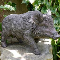 Rustic Wild Boar Pig Female Sow Garden Ornament - Made Of Grp Animal Figurine For Outdoor, Patio, Lawn, & Farmhouse Decor - thumbnail 2