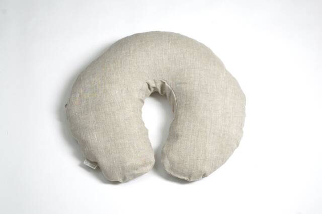 Zero Waste Travel Pillow, Grey Neck Buckwheat Zewo Linen Light Pillow - image 1