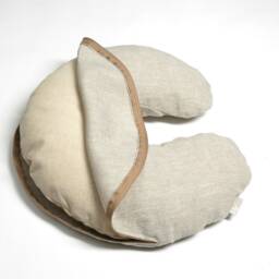 Zero Waste Travel Pillow, Grey Neck Buckwheat Zewo Linen Light Pillow - thumbnail 3