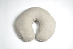 Zero Waste Travel Pillow, Grey Neck Buckwheat Zewo Linen Light Pillow - thumbnail 1