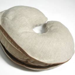 Zero Waste Travel Pillow, Grey Neck Buckwheat Zewo Linen Light Pillow - thumbnail 2