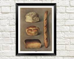 Bread Poster Loaves Identification Art Print From Vintage Grocer's Encyclopedia - thumbnail 1