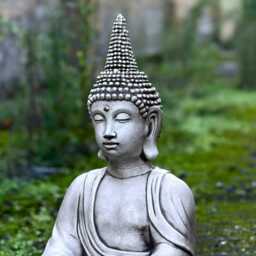 Meditation Japanese Buddha Figurine Zen Garden & Home Decoration Outdoor Sculpture Cement Yard Art Traditional Ornament Lover Gift - thumbnail 2
