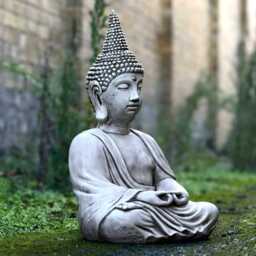 Meditation Japanese Buddha Figurine Zen Garden & Home Decoration Outdoor Sculpture Cement Yard Art Traditional Ornament Lover Gift - thumbnail 3