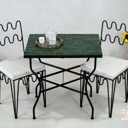 Customizable Mosaic Table, Handmade Green Rectangular Table, Moroccan Zellije Beautiful Table For Outdoor/Indoor Home Furniture - thumbnail 3