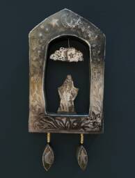 Morgan Le Fay Opera Shrine, Reclaimed Timber, Stamped Aluminum - thumbnail 1