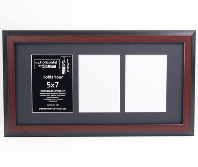 5x7 Multiple 3 4 5 6 7 8 9 10 Opening Mahogany Picture Frame With Matting, Multi Photo Collage - image 1