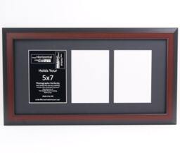 5x7 Multiple 3 4 5 6 7 8 9 10 Opening Mahogany Picture Frame With Matting, Multi Photo Collage - thumbnail 1