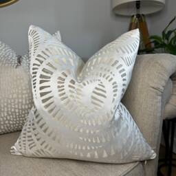 Decorative Champagne Cushion Cover For Sofa Bed, Handmade Pillow Cover, Designer Harlequin Fractal Fabric - Worldwide Shipping - thumbnail 1