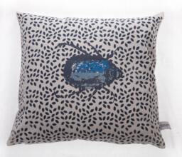 Blue Beetle On Leaves Cushion Cover - thumbnail 1