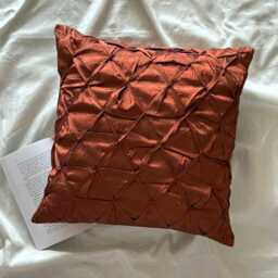 Rust Orange Taffeta, Solid Color Knotted Pattern, Modern Throw Pillow Cover/Euro Sham - Passion - thumbnail 3