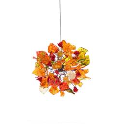 Ceiling Light Fixture With Warm Color Flowers & Leaves, Unique Pendant Light - thumbnail 2