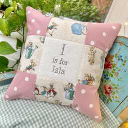Peter Rabbit?? Alphabet Cushion - Personalised Baby Gift Personalized Christening Pillow Beatrix Potter Nursery 1st Birthday Gift - thumbnail 3