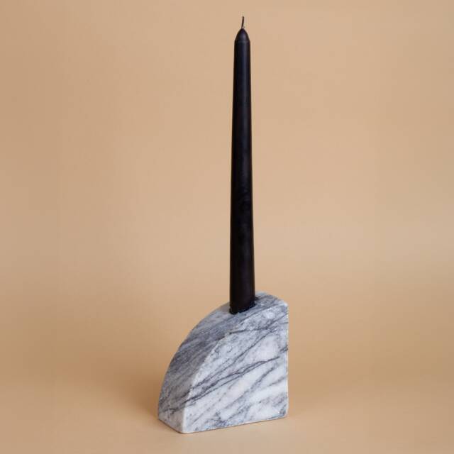 Lilac Marble Candlestick Holder Natural Stone Cylinder Candleholder - image 1