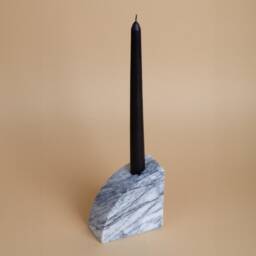 Lilac Marble Candlestick Holder Natural Stone Cylinder Candleholder - thumbnail 2