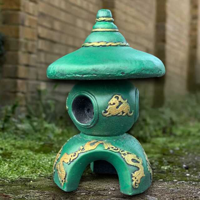 Large Green Pagoda Statue Concrete Lantern Sculpture Outdoor Asian Ornament Handmade Zen Garden Decoration Lover Gift Yard Art - image 1