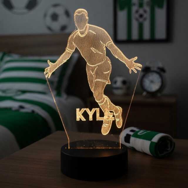 Personalised Football Led Night Light Sports Lamp, Birthday Gift - image 1