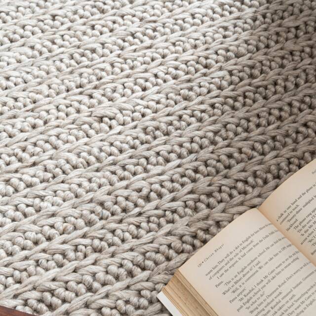 Hand Woven Chunky Braided Knitted, Modern Style Wool Area Indoor Rug. Entryway Or Runner Customisation Available - The Rug Baket - image 1