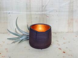 Handmade Stoneware Espresso Cup Ceramic Candle & Air Plant Holder