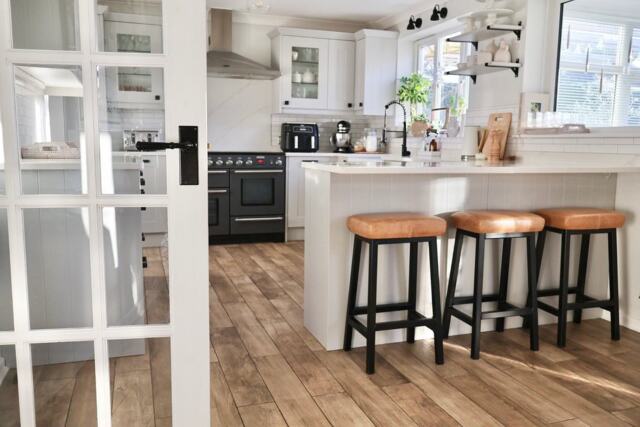 Stan Hyde Metal Kitchen Bar Stool - Adjustable Height Steel Leather Counter Stool - image 1