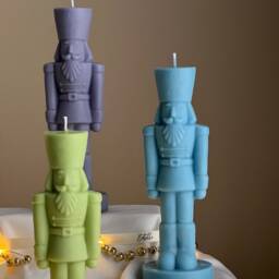 Handmade Nutcracker Candle Sculptural Christmas Decor Gift - thumbnail 2