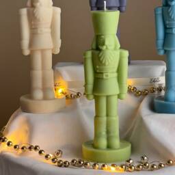 Handmade Nutcracker Candle Sculptural Christmas Decor Gift - thumbnail 3